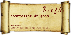 Kosztolicz Ágnes névjegykártya